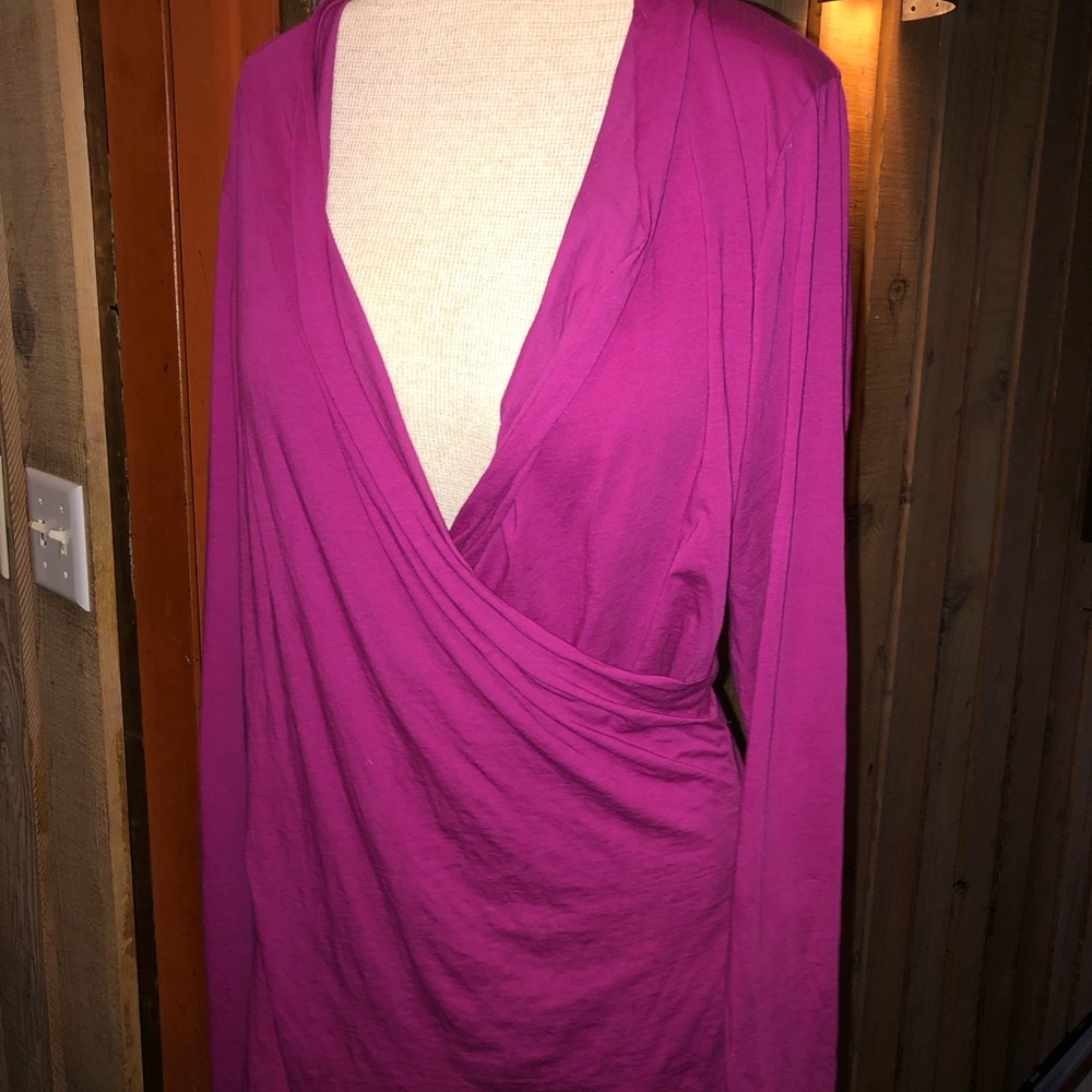 Purple Draped Long Sleeve Top by Velvet by Graham and Spencer